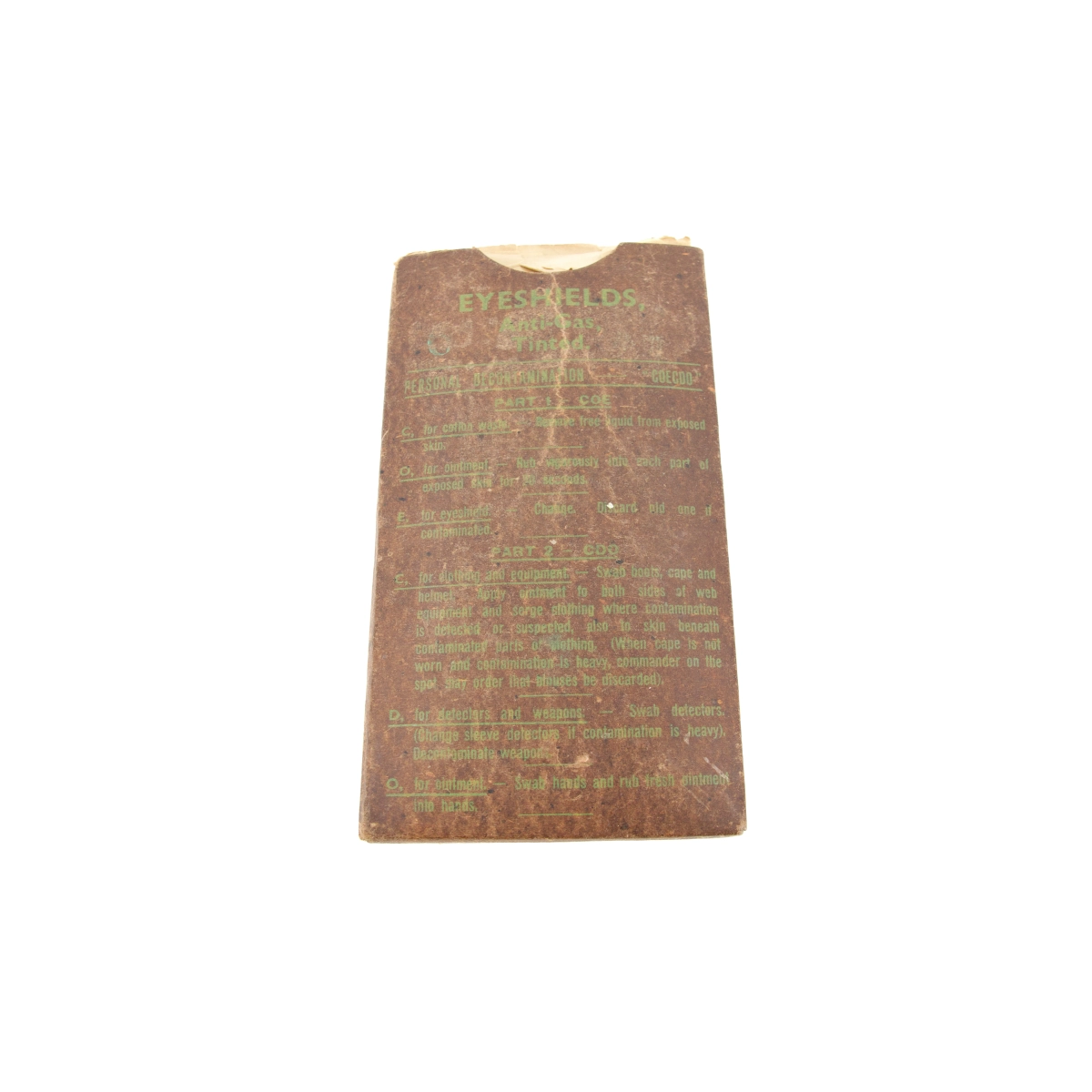 Eyeshields Anti-Gaz 1943 Britrish Army