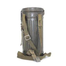 German gas mask canister  camouflaged 1940