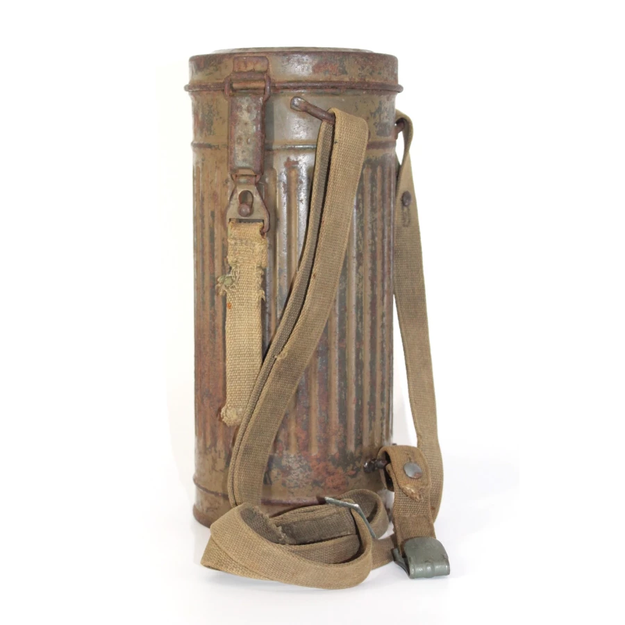 Camouflaged gas mask canister 1940 Camouflaged gas mask canister 1940