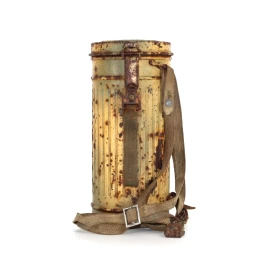 Camouflaged gas mask canister 1940