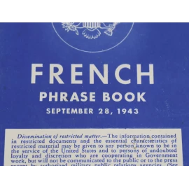 French Phrase Book US Army 1943