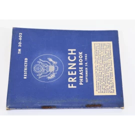 French Phrase Book US Army 1943
