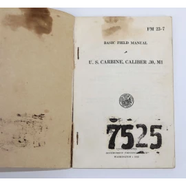 Instruction manual 1942 US Carbine M-1