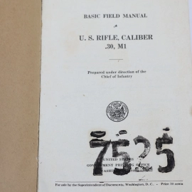 1940 instruction manual for M-1 Garand rifle