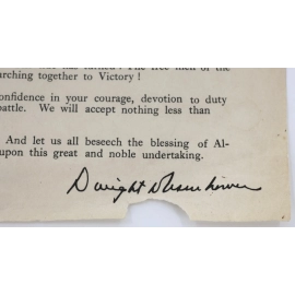 Message Général Dwight D Eisenhower